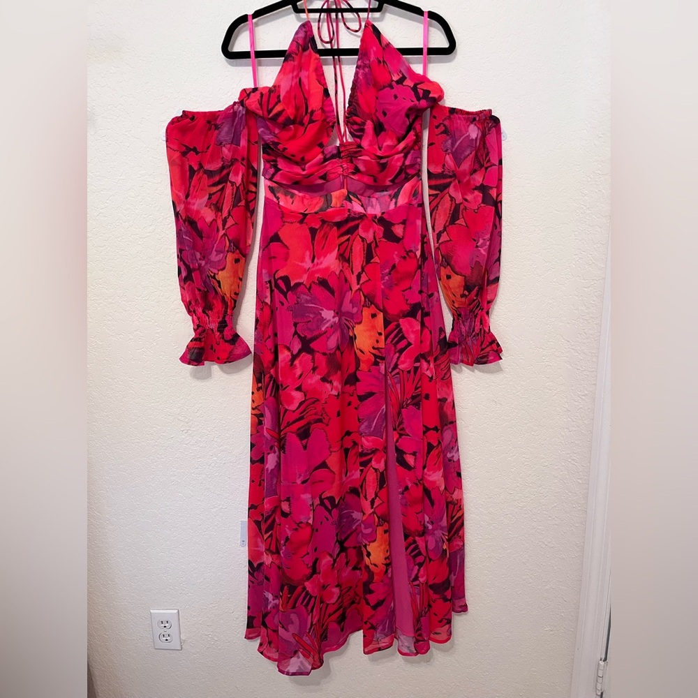 Vibrant Floral Long Sleeve Dress